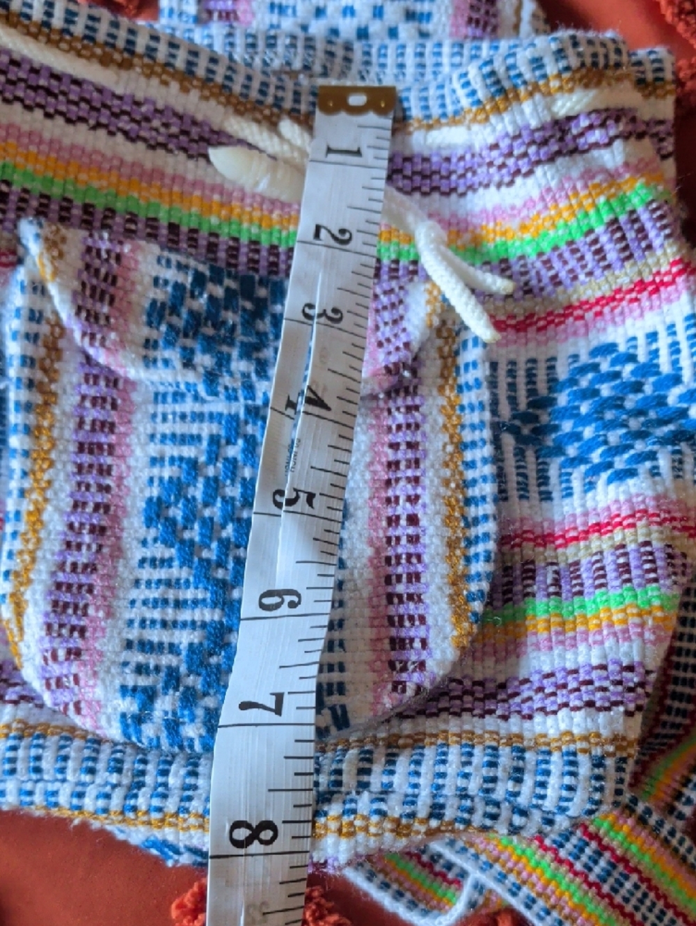 Mexican Multicolor Backpack with Blue Pattern - Picture 6 of 6